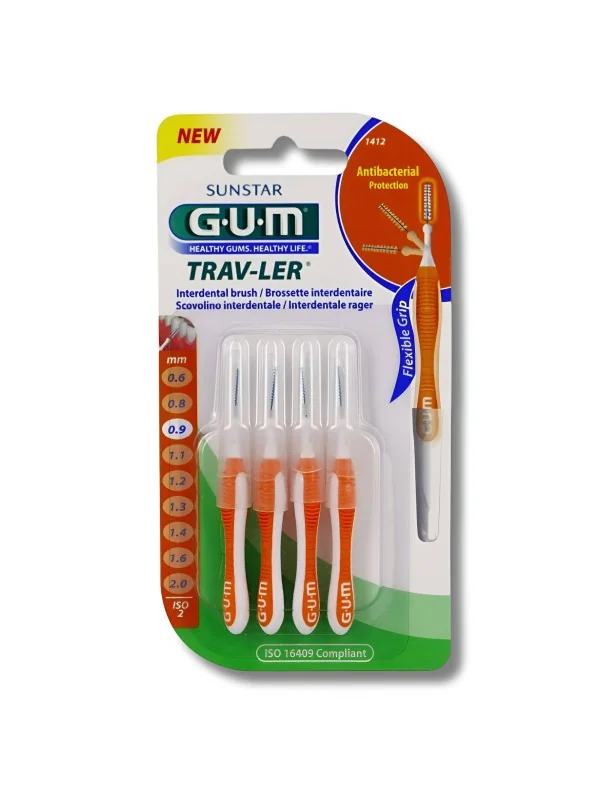 GUM - BROSSETTES TRAVELER ULTRAFINE CYLINDRIQUE 1412 BOITE DE 4