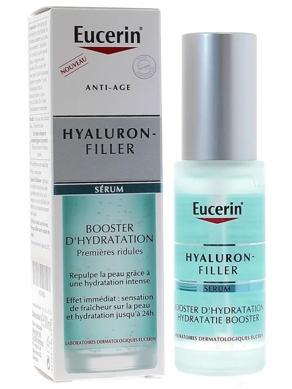 EUCERIN Hyaluron-filler sérum booster d'hydratation premières ridules flacon pompe de 30 ml