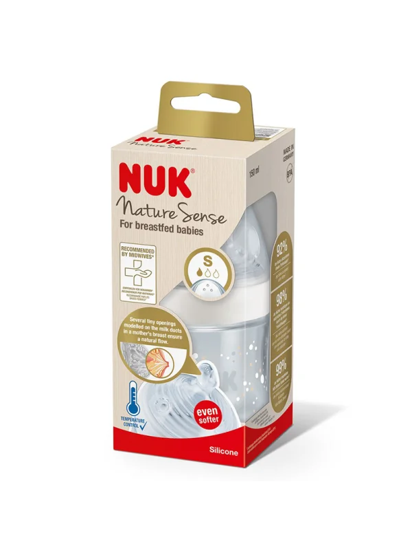 NUK BIBERON NATURE SENSE TEMPÉRATURE CONTROL 'S' 120ML VERRE GARÇON