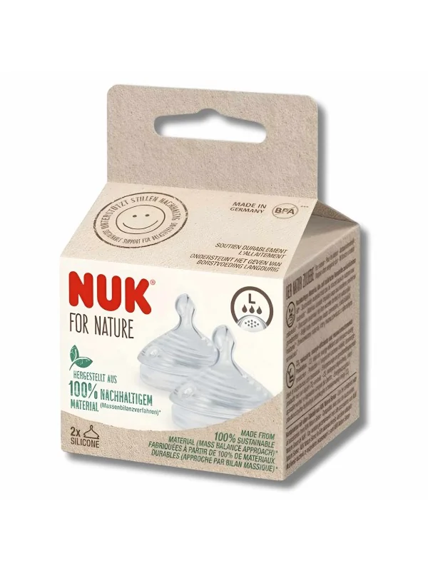 NUK FOR NATURE - LOT DE 2 TETINES EN SILICONE TAILLE L