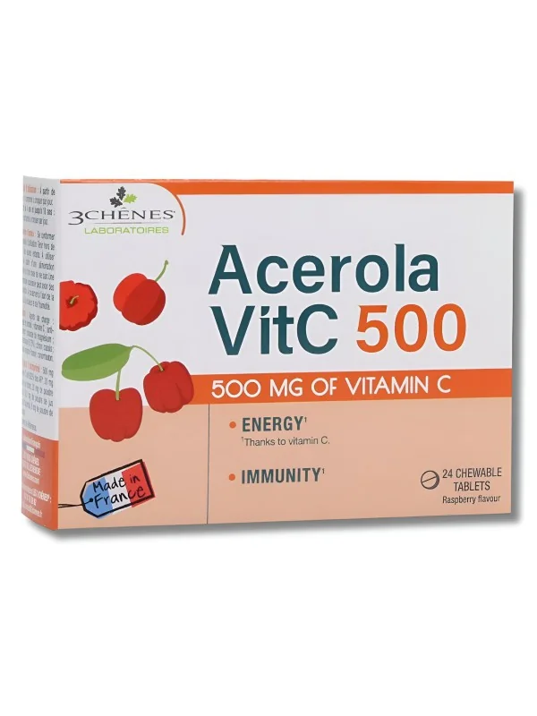 3 CHENES - ACEROLA 500 VITAMINE C 24 COMPRIMES