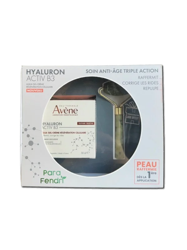 AVENE - COFFRET : HYALURON ACTIV B3 AQUA GEL CREME 50ML + ROULEAU EN JADE OFFERT