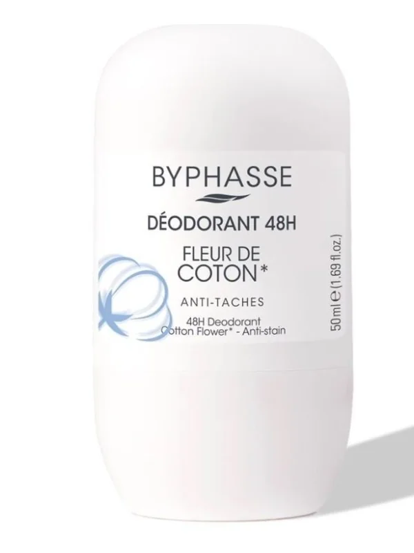 BYPHASSE Deodorant Roll On Anti Taches Fleur de Coton 50ml