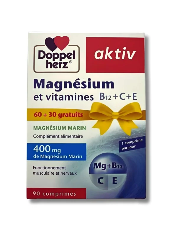 DOPPEL HERZ AKTIV - MAGNESIUM ET VITAMINES B12+C+E 90 COMPRIMES