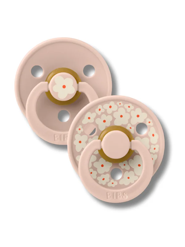 BIBS - NATURAL RUBBER LOT DE 2 SUCETTES JASMINE LATEX BLUSH MIX TAILLE 1 +0MOIS