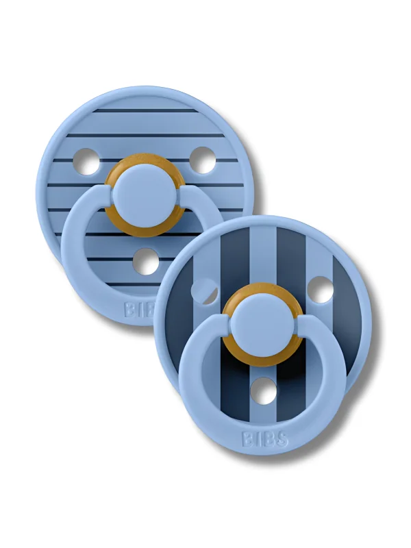 BIBS - NATURAL RUBBER LOT DE 2 SUCETTES BLUE MIX TAILLE 1