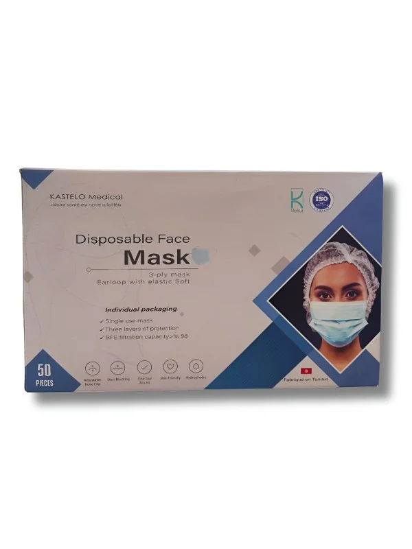 KASTELO MEDICAL - MASQUE-BAVETTE 50 PIECES