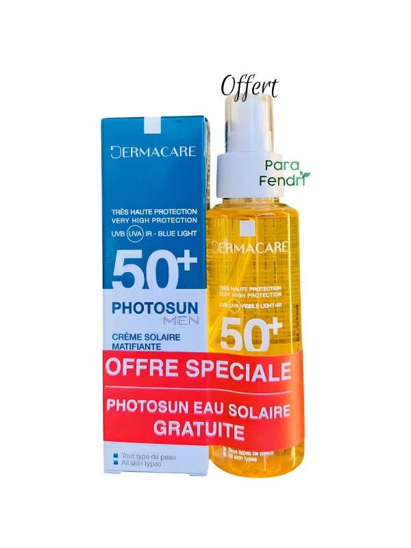 DERMACARE PHOTOSUN MEN Crème Matifiante Toucher Sec SPF50+
