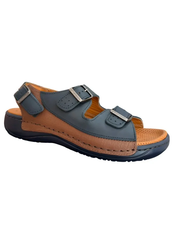 STILIGHT - SANDALES ORTHOPÉDIQUES MARRON ET BLEU POUR HOMMES