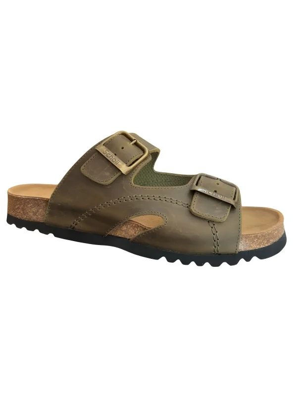 SCHOLL - CLAQUETTES ORTHOPEDIQUES VERT MELITAIRE